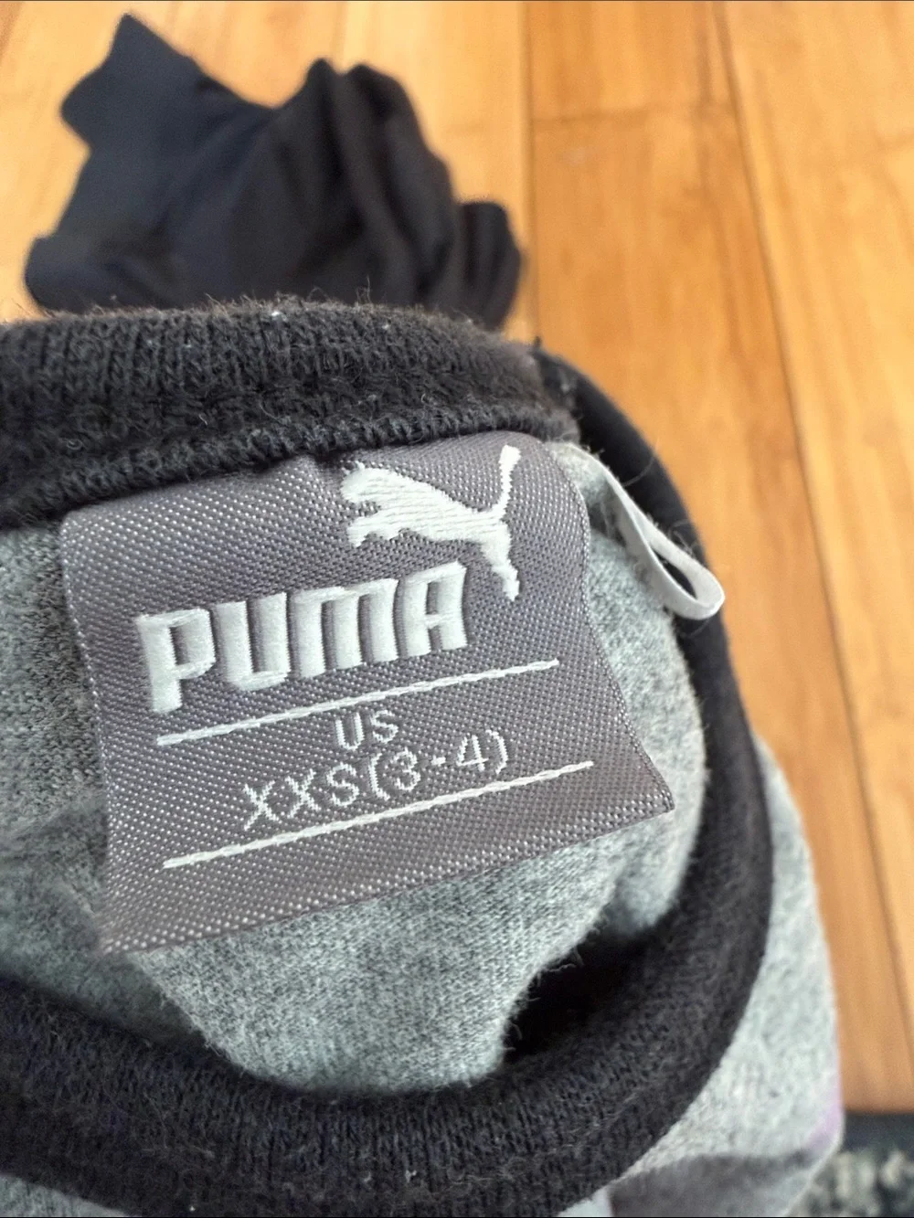 Puma Kids Gray & Black Long Sleeve Top with Pink Logo